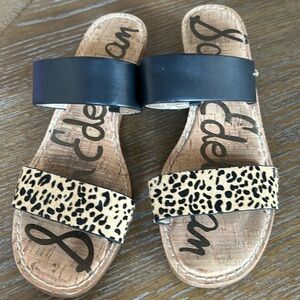 EUC Sam Edelman Gala Two Strap Low Wedge Sandal Size 8